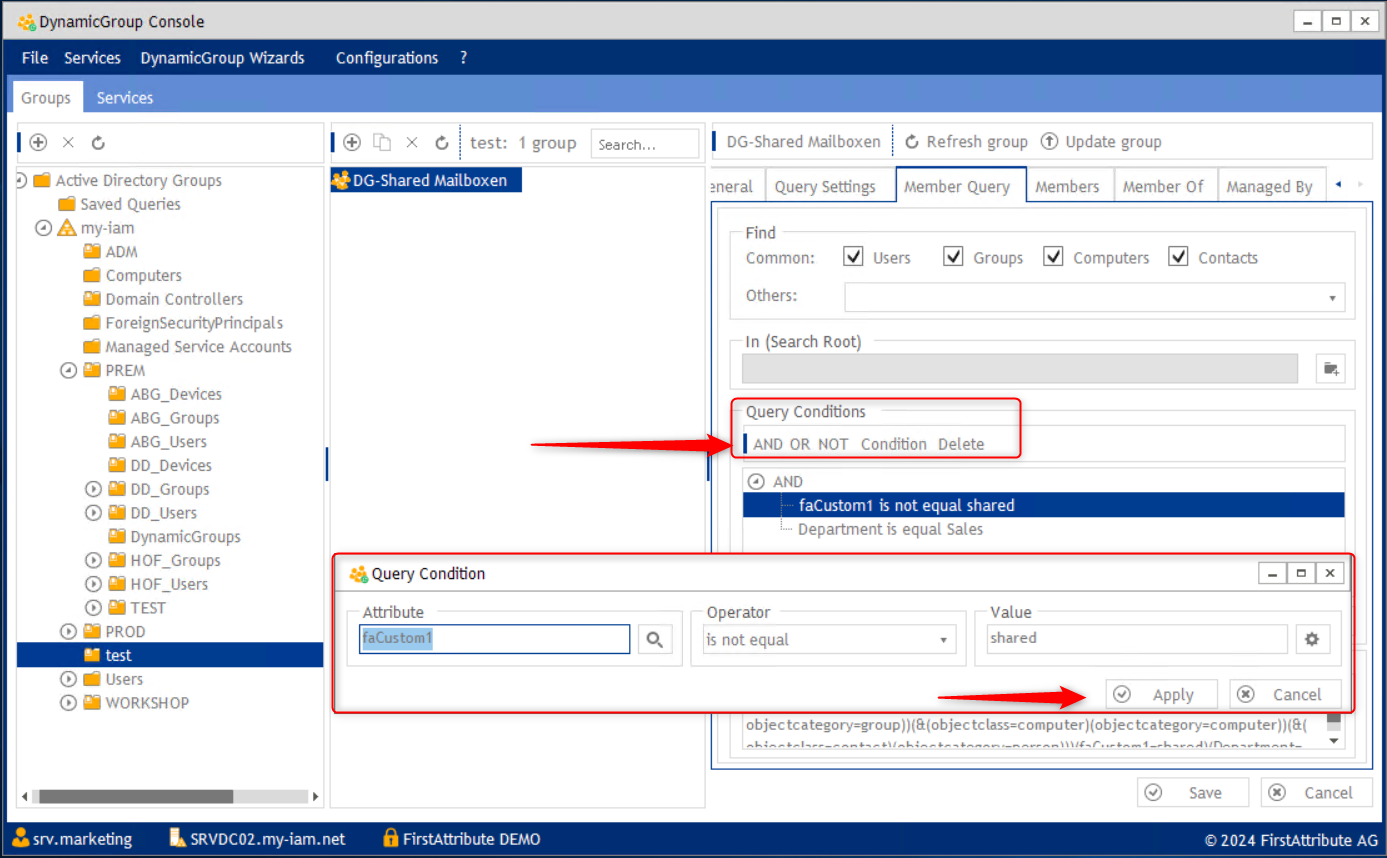 Exclude shared mailboxes with DynamicGroup