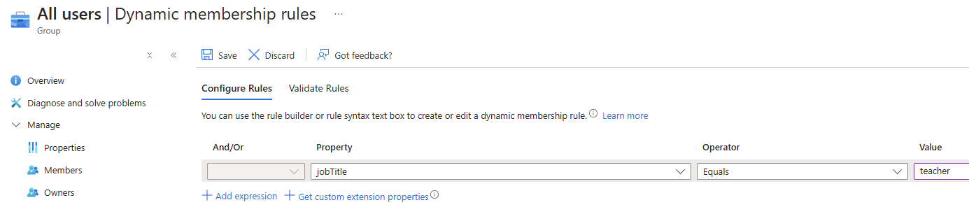 Dynamic groups in Entra ID