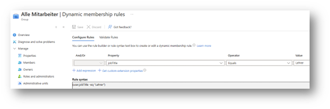 Dynamische Gruppen im Entra ID