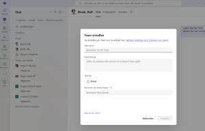 M365 Gruppen via Microsoft Teams anlegen