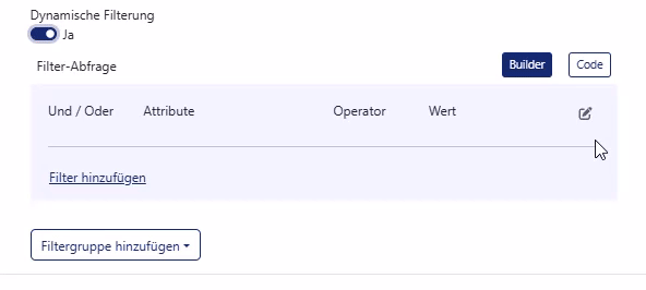 Dynamische Filter einsetzen Dynamische Filter einsetzen