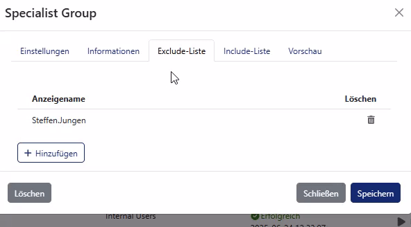 Ausschlusslisten in DynamicSync Ausschlusslisten in DynamicSync