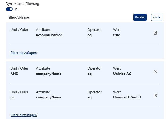 DynamicSync ermöglicht bis zu 50 verschachtelte Filter DynamicSync ermöglicht bis zu 50 verschachtelte Filter