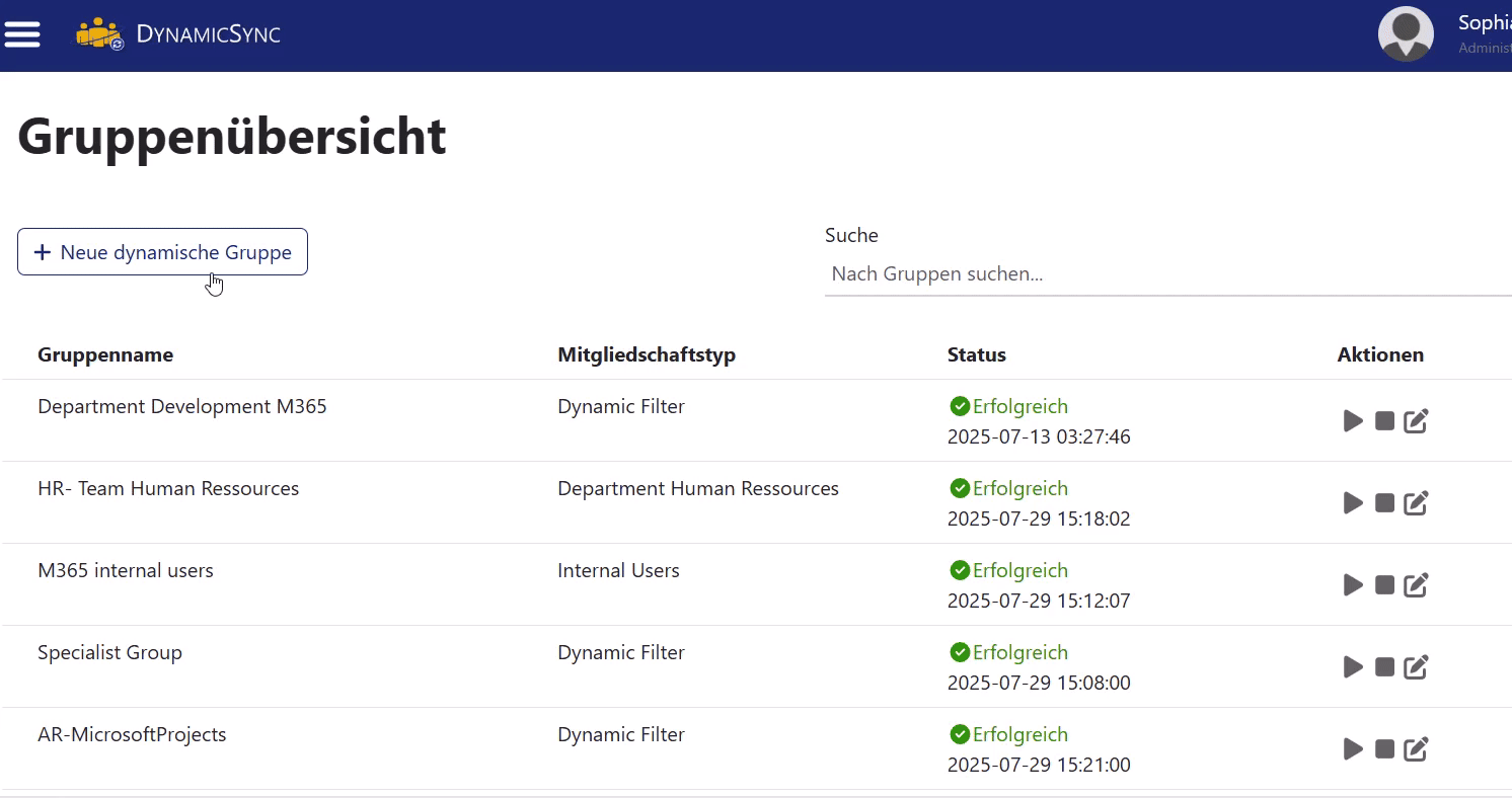 So funktioniert die Gruppensynchronisation in DynamicSync