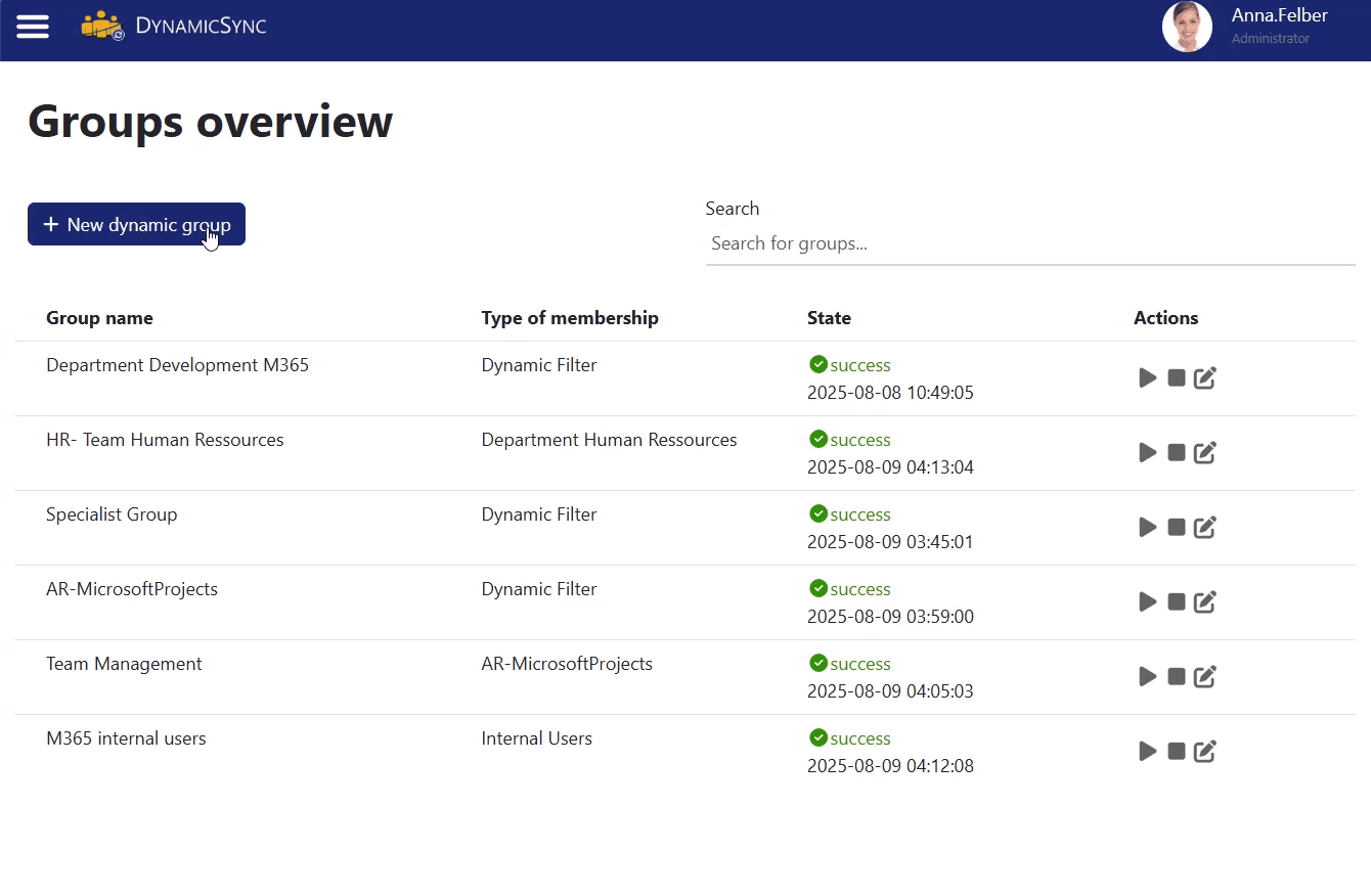How group synchronization works in DynamicSync