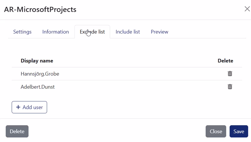 Use include and exclude lists for group memberships Use include and exclude lists for group memberships