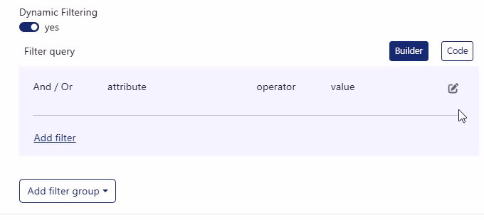 Use dynamic filter options Use dynamic filter options